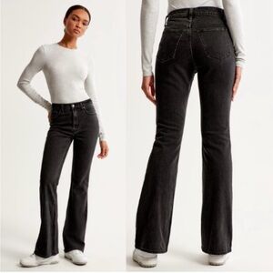 NWT Abercrombie & Fitch Curve Love 70’s Vintage Flare Black Jeans